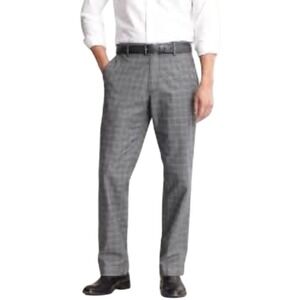 Banana Republic Mens Straight Fit cotton Plaid‎ Dress Pants Gray Size 32x34